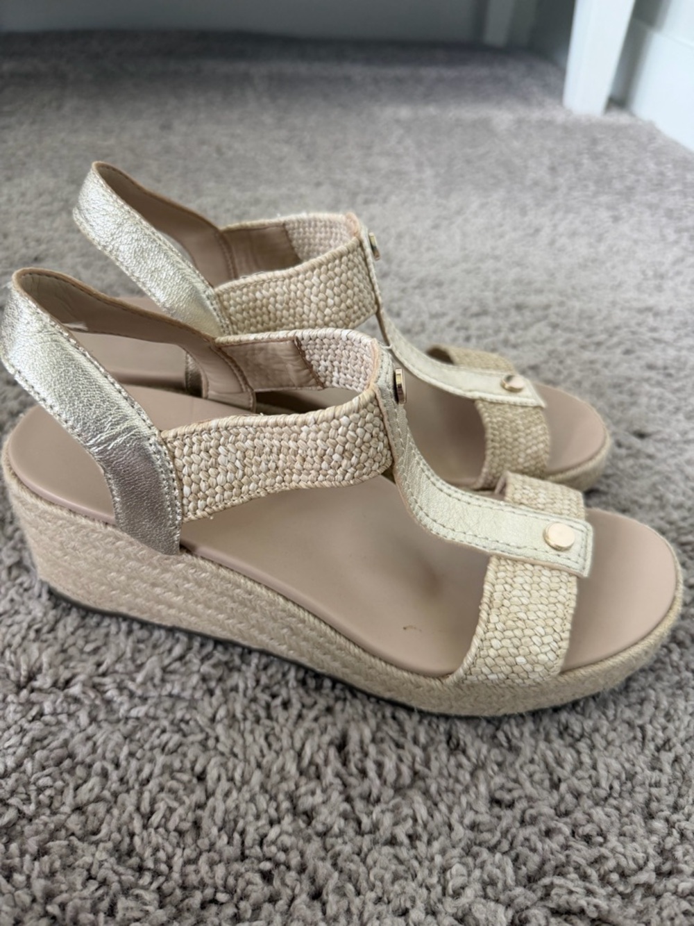 Vionic Calera Espadrille Wedge Sandal in Gold and Tan - Picture 4 of 8